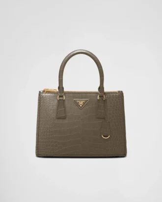 Bolso mediano de piel de cocodrilo Prada Galleria