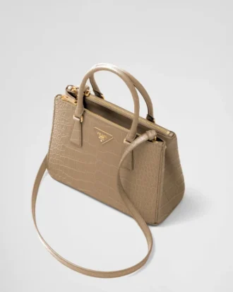 Bolso mediano de piel de cocodrilo Prada Galleria