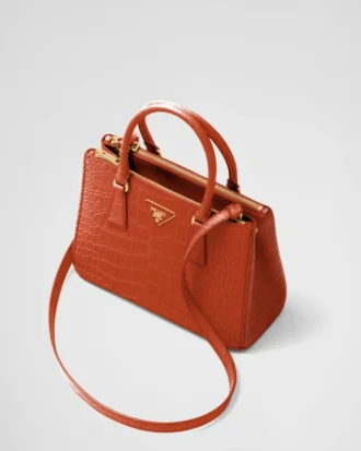 Bolso mediano de piel de cocodrilo Prada Galleria