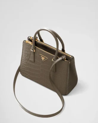 Bolso mediano de piel de cocodrilo Prada Galleria
