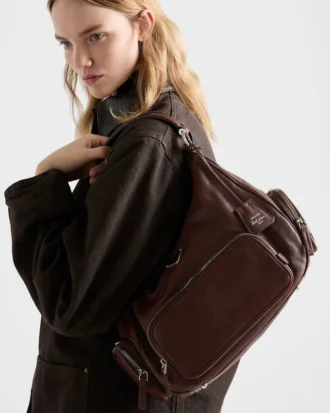 Bolso mediano de piel lavada