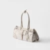 Bolso mediano Prada Bonnie de lino estampado y piel Bolso mediano Prada Bonnie de lino estampado y piel