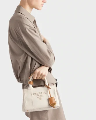 Bolso mini de mezcla de lino Prada Jardiniare