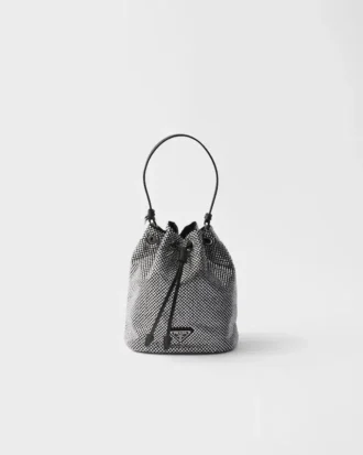 Bolso mini de satén con cristales