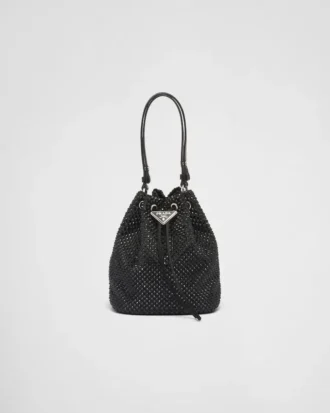 Bolso mini de satén con cristales