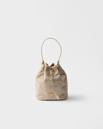 Bolso mini de satén con cristales