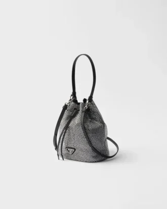 Bolso mini de satén con cristales