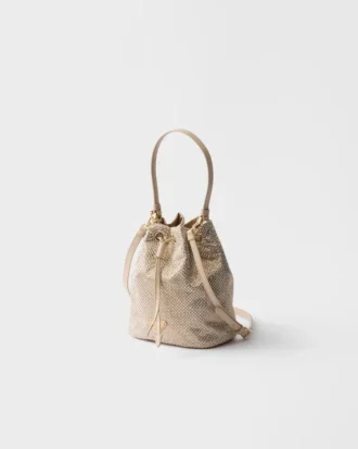 Bolso mini de satén con cristales