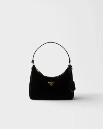 Bolso mini de terciopelo y Saffiano Prada Re-Edition 2005