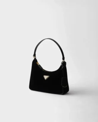 Bolso mini de terciopelo y Saffiano Prada Re-Edition 2005