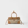 Bolso pequeño Bonnie de Prada en lino y piel Bolso pequeño Bonnie de Prada en lino y piel