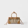 Bolso pequeño Bonnie de Prada en lino y piel Bolso pequeño Bonnie de Prada en lino y piel