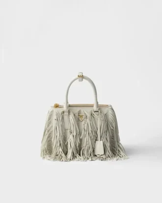 Bolso pequeño de piel con flecos Prada Galleria