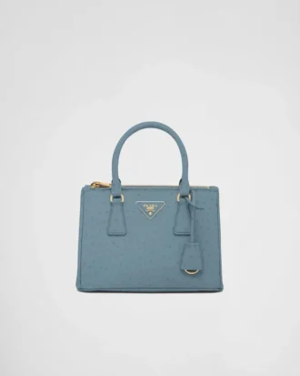 Bolso pequeño de piel de avestruz Prada Galleria