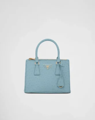 Bolso pequeño de piel de avestruz Prada Galleria