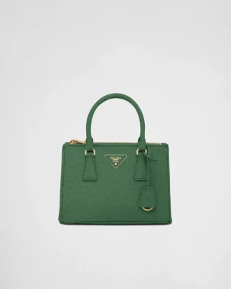 Bolso pequeño de piel de avestruz Prada Galleria