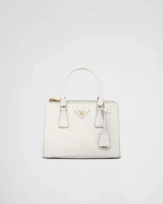 Bolso pequeño de piel de avestruz Prada Galleria