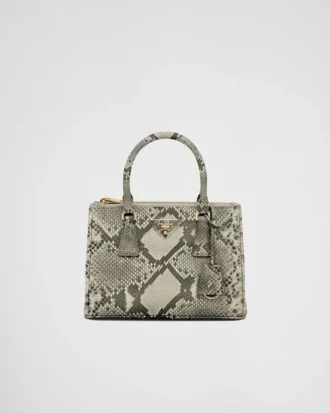 Bolso pequeño de piel de pitón Prada Galleria