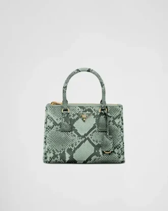 Bolso pequeño de piel de pitón Prada Galleria