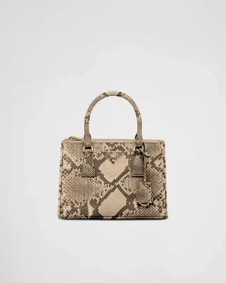 Bolso pequeño de piel de pitón Prada Galleria