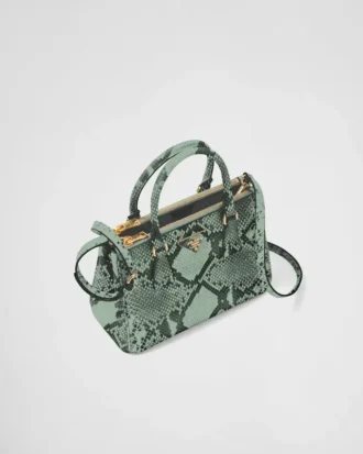 Bolso pequeño de piel de pitón Prada Galleria