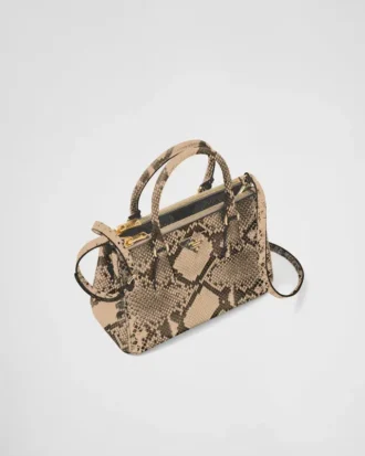 Bolso pequeño de piel de pitón Prada Galleria
