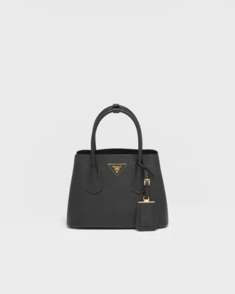 Bolso pequeño doble de piel Saffiano de Prada Double