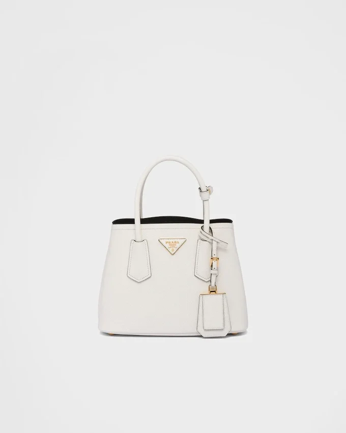 Bolso pequeño doble de piel Saffiano de Prada Double Bolso pequeño doble de piel Saffiano de Prada Double