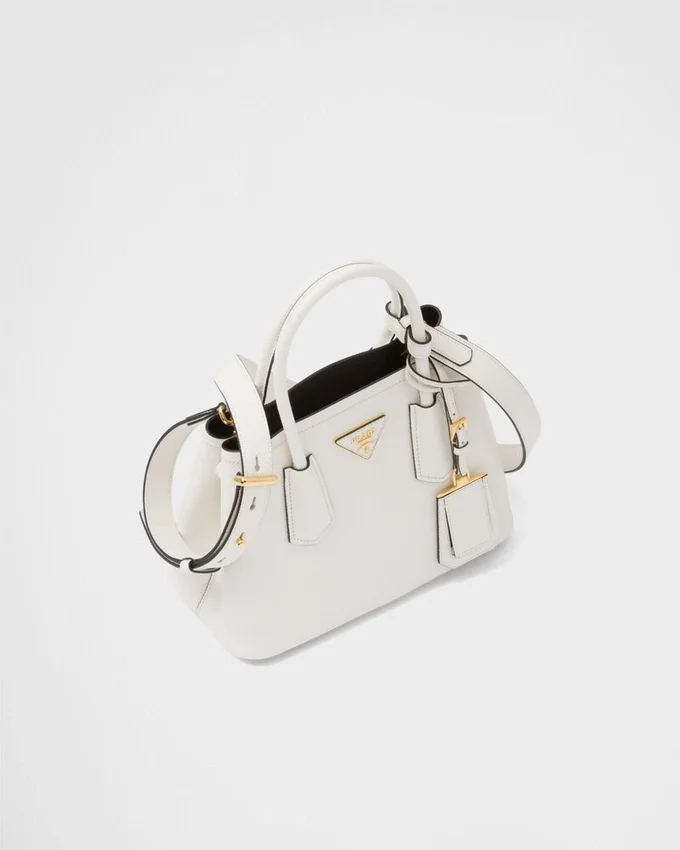 Bolso pequeño doble de piel Saffiano de Prada Double Bolso pequeño doble de piel Saffiano de Prada Double