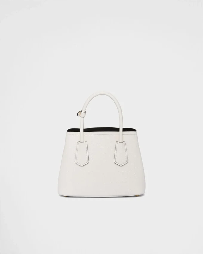 Bolso pequeño doble de piel Saffiano de Prada Double Bolso pequeño doble de piel Saffiano de Prada Double