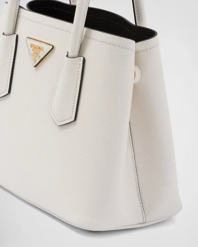 Bolso pequeño doble de piel Saffiano de Prada Double Bolso pequeño doble de piel Saffiano de Prada Double