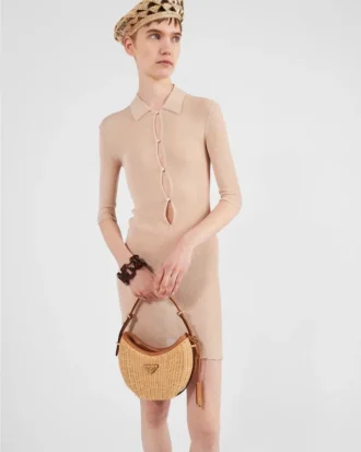 Bolso Prada Arqua de mimbre y piel