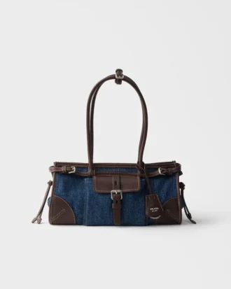 Bolso Prada Bonnie mediano de denim y piel