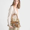 Bolso Prada Bonnie mediano de lino y piel Bolso Prada Bonnie mediano de lino y piel