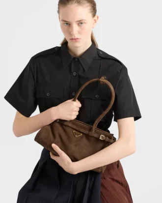 Bolso Prada Bonnie mediano de piel nobuk