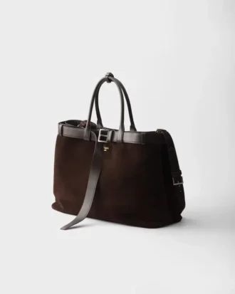 Bolso Prada Buckle de ante con cinturón