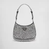 Bolso Prada Cleo de satén con cristales