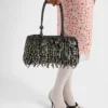 Bolso Prada Galleria mediano de piel napa con flecos y tachuelas Bolso Prada Galleria mediano de piel napa con flecos y tachuelas