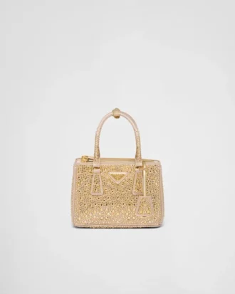 Bolso Prada Galleria Mini de satén con cristales