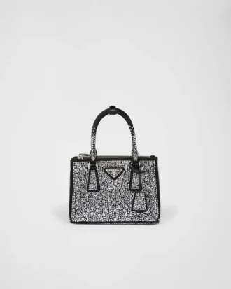 Bolso Prada Galleria Mini de satén con cristales