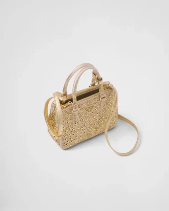 Bolso Prada Galleria Mini de satén con cristales