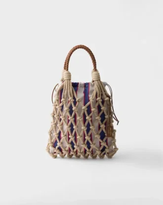 Bolso Prada Noua mediano de macramé de algodón