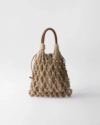 Bolso Prada Noua mediano de macramé de algodón