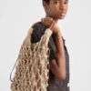 Bolso Prada Noua mediano de macramé de algodón Bolso Prada Noua mediano de macramé de algodón