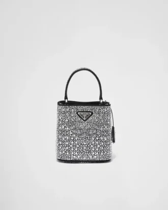 Bolso Prada Panier de satén con cristales