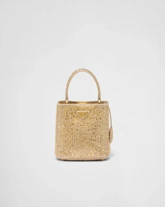 Bolso Prada Panier de satén con cristales