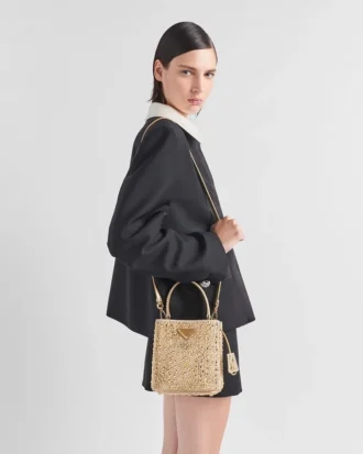 Bolso Prada Panier de satén con cristales