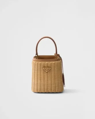 Bolso Prada Panier Mini de mimbre y piel Bolso Prada Panier Mini de mimbre y piel
