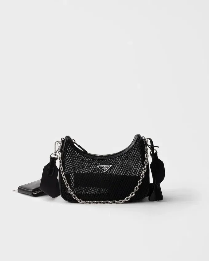 Bolso Prada Re-Edition 2005 de malla y piel cepillada Bolso Prada Re-Edition 2005 de malla y piel cepillada
