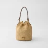 Bolso tipo cubo mini de ganchillo y piel Bolso tipo cubo mini de ganchillo y piel